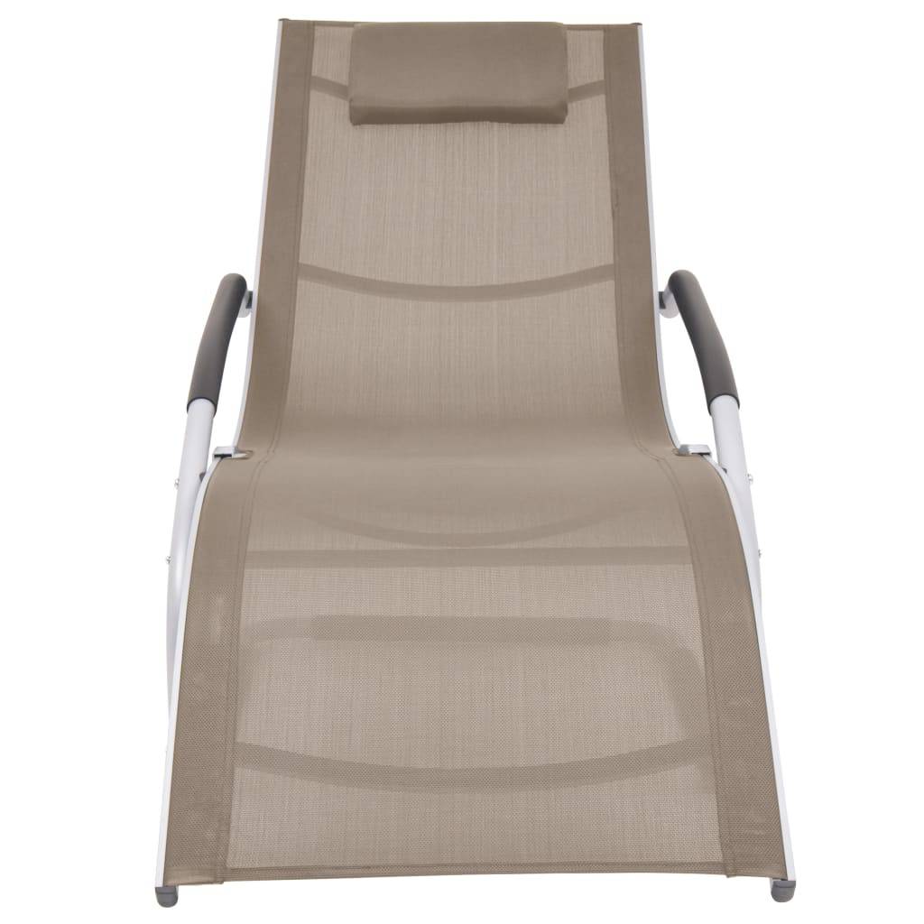 vidaXL Sonnenliege mit Kissen Aluminium und Textilene Taupe