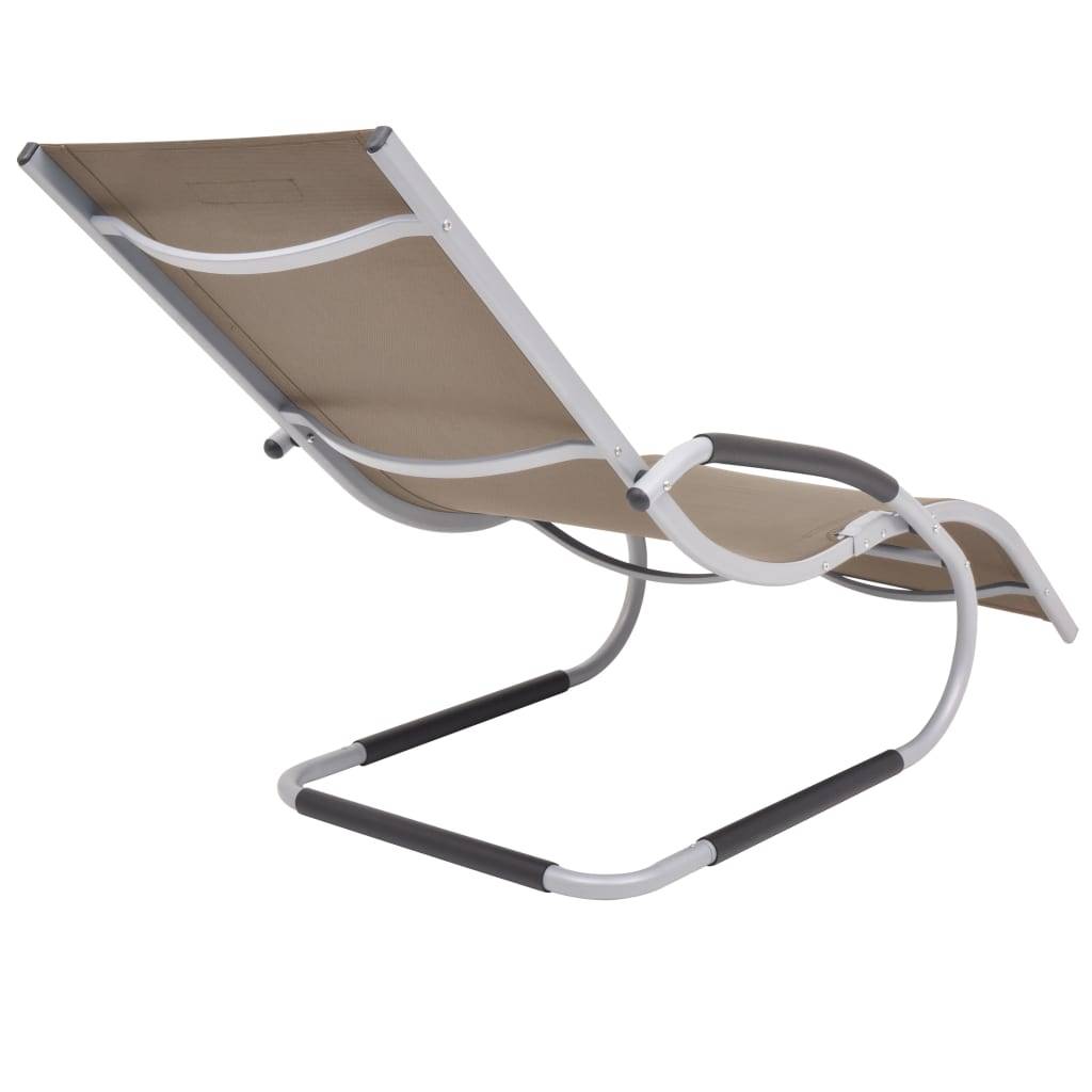 vidaXL Sonnenliege mit Kissen Aluminium und Textilene Taupe