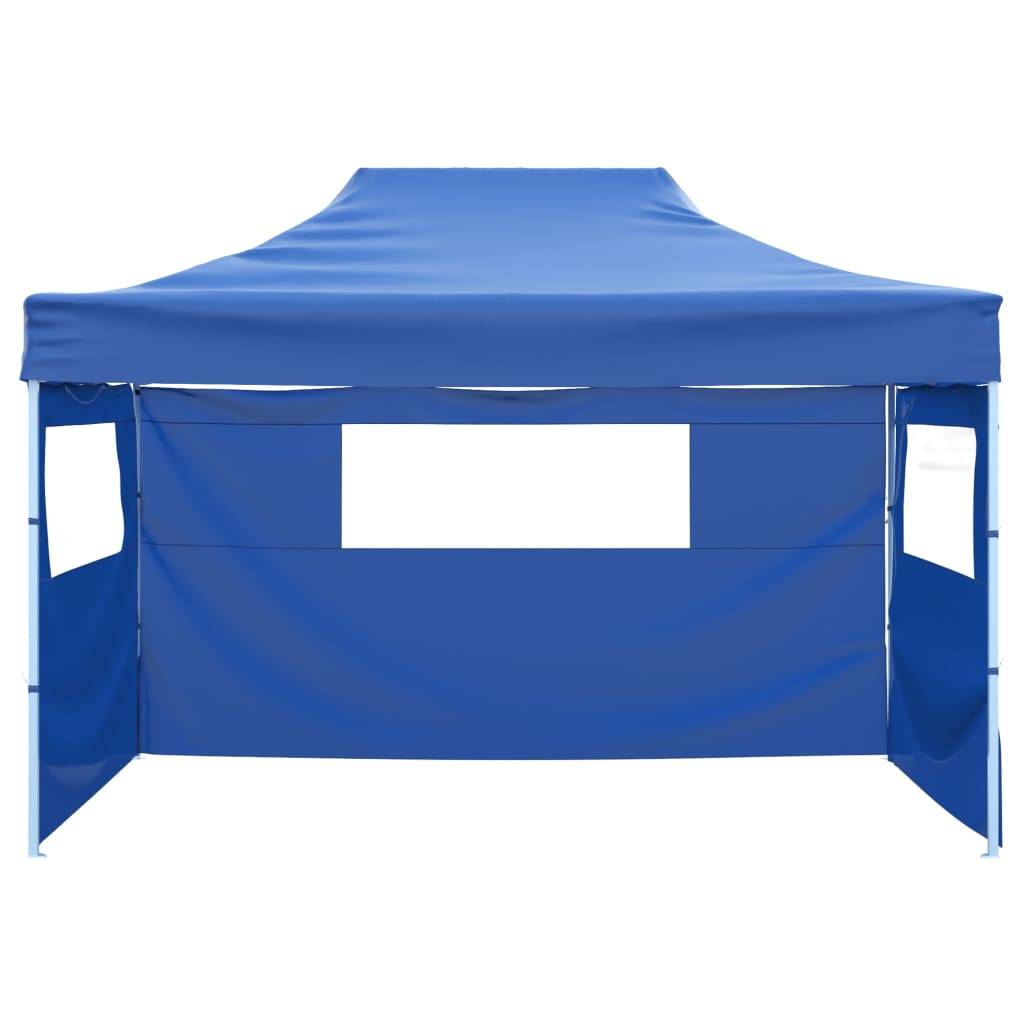 vidaXL Faltzelt mit 3 Seitenteilen 3x4,5 m Blau