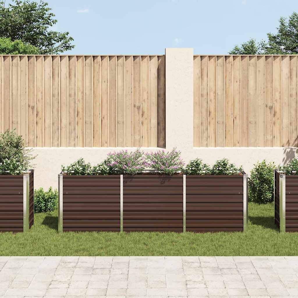 vidaXL Garten-Hochbeet Verzinkter Stahl 240×40×77 cm Braun