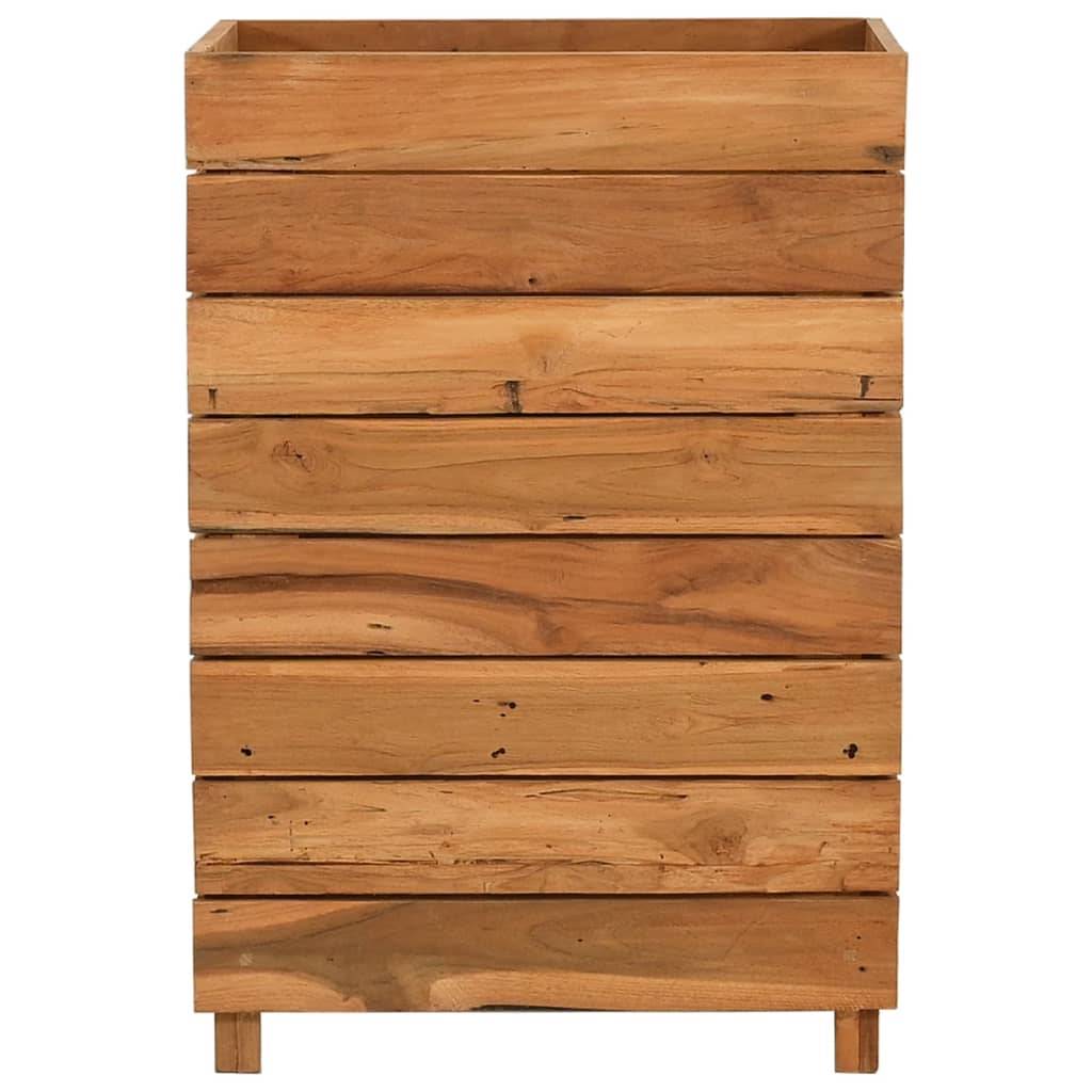 vidaXL Hochbeet 50x40x72 cm Teak Altholz und Stahl