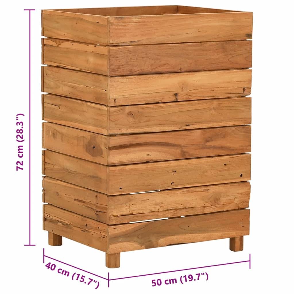 vidaXL Hochbeet 50x40x72 cm Teak Altholz und Stahl