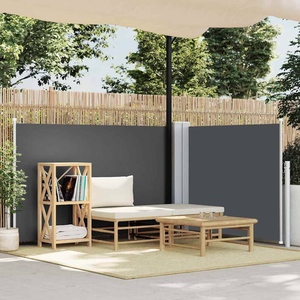 vidaXL Ausziehbare Seitenmarkise Anthrazit 120 x 600 cm