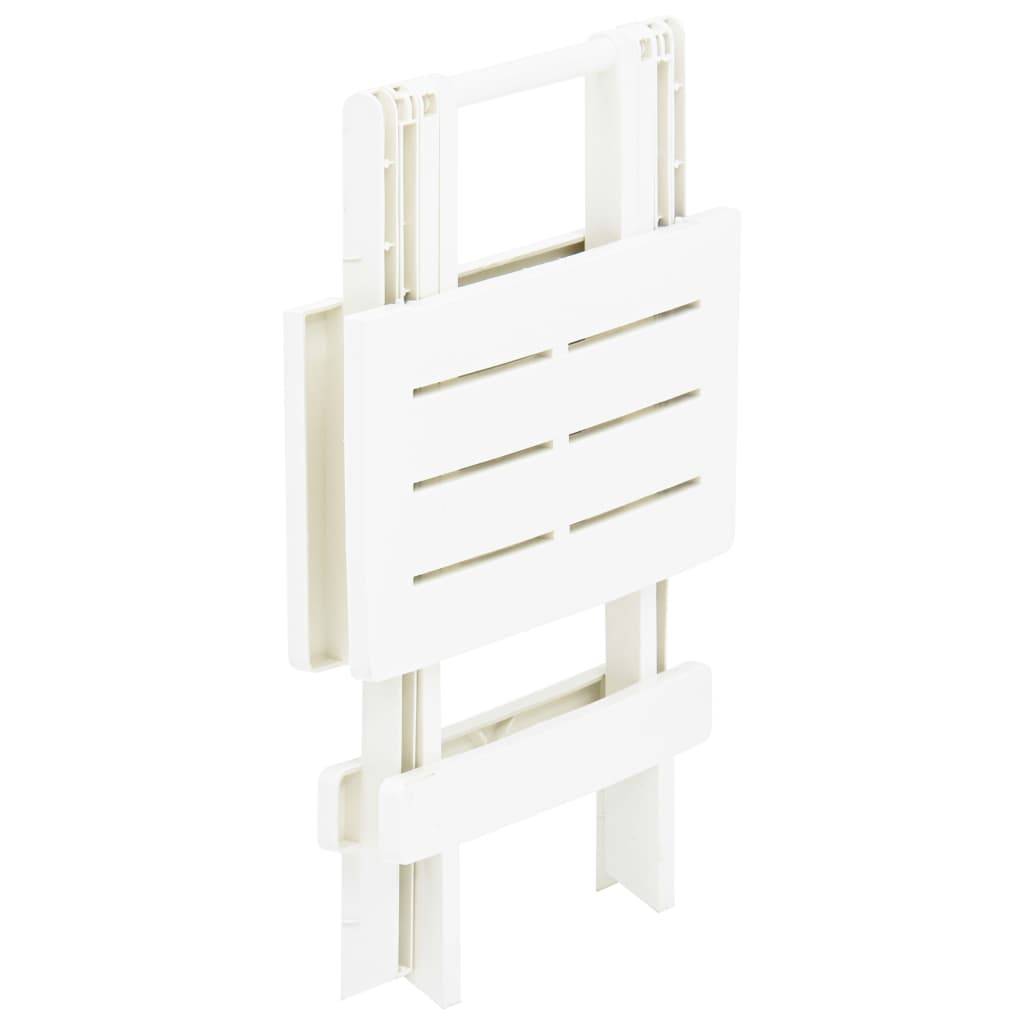 vidaXL Gartentisch Klappbar Weiß 45x43x50 cm Kunststoff