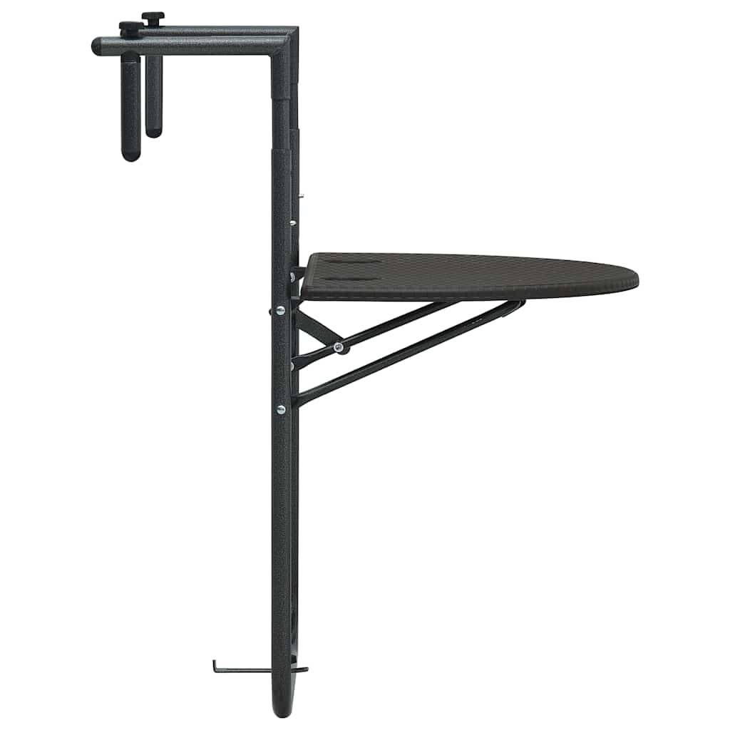 vidaXL Balkon-Hängetisch Braun 60x64x83,5 cm Kunststoff Rattan-Optik