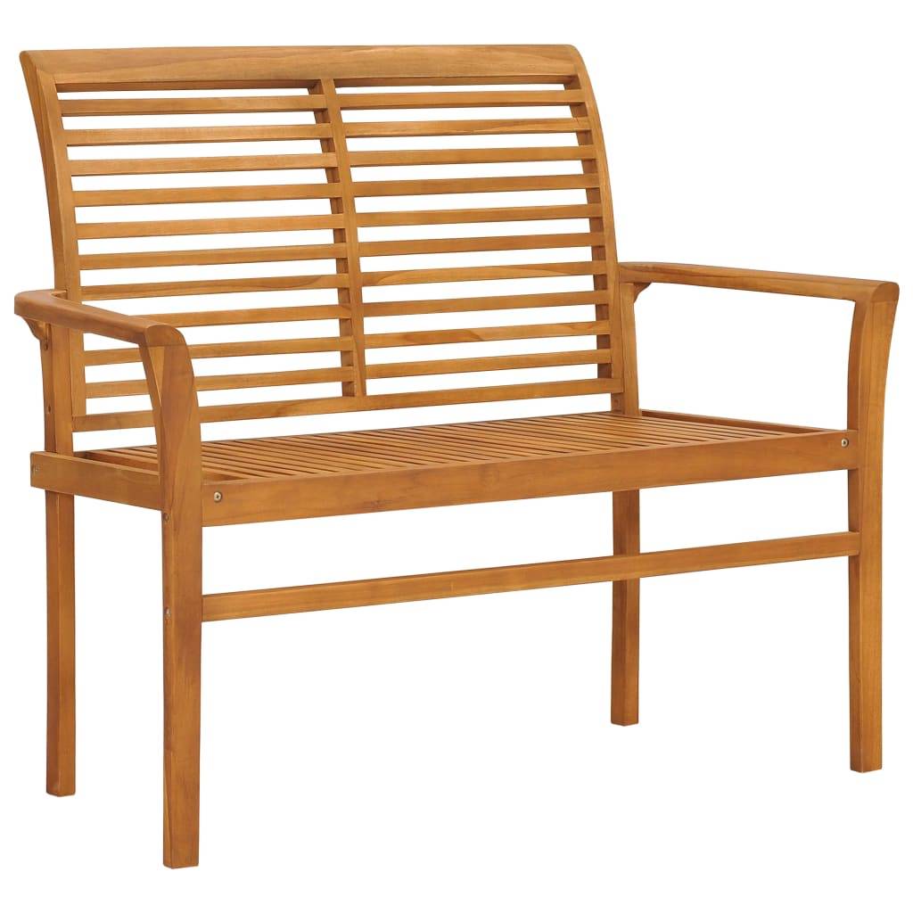 vidaXL Gartenbank mit Königsblauer Auflage 112 cm Massivholz Teak