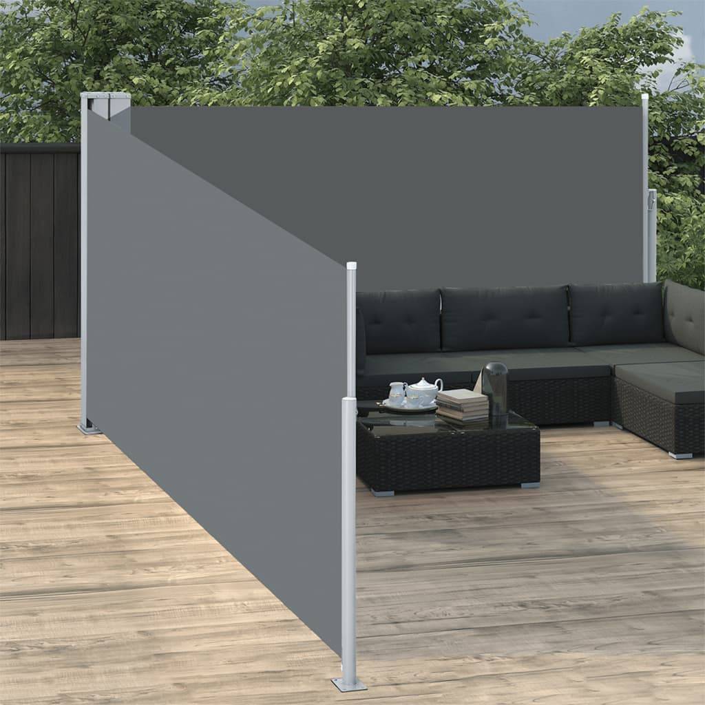 vidaXL Ausziehbare Seitenmarkise Anthrazit 140 x 1000 cm