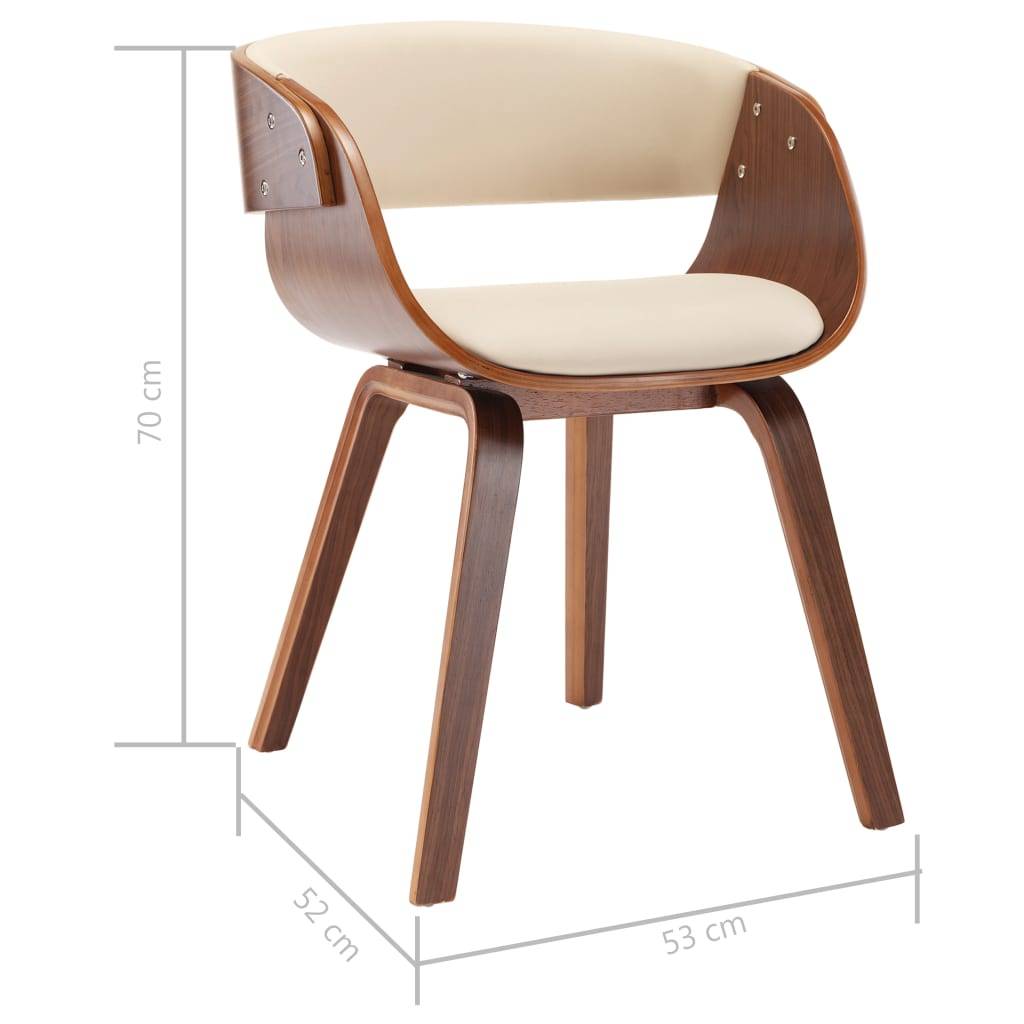 vidaXL Esszimmerstühle 4 Stk. Creme Bugholz und Kunstleder