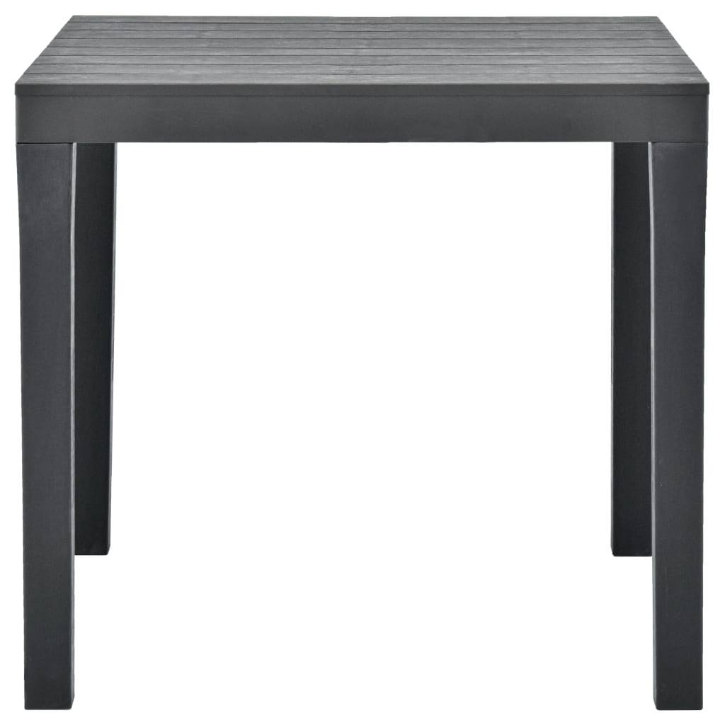 vidaXL Gartentisch Anthrazit 78x78x72 cm Kunststoff