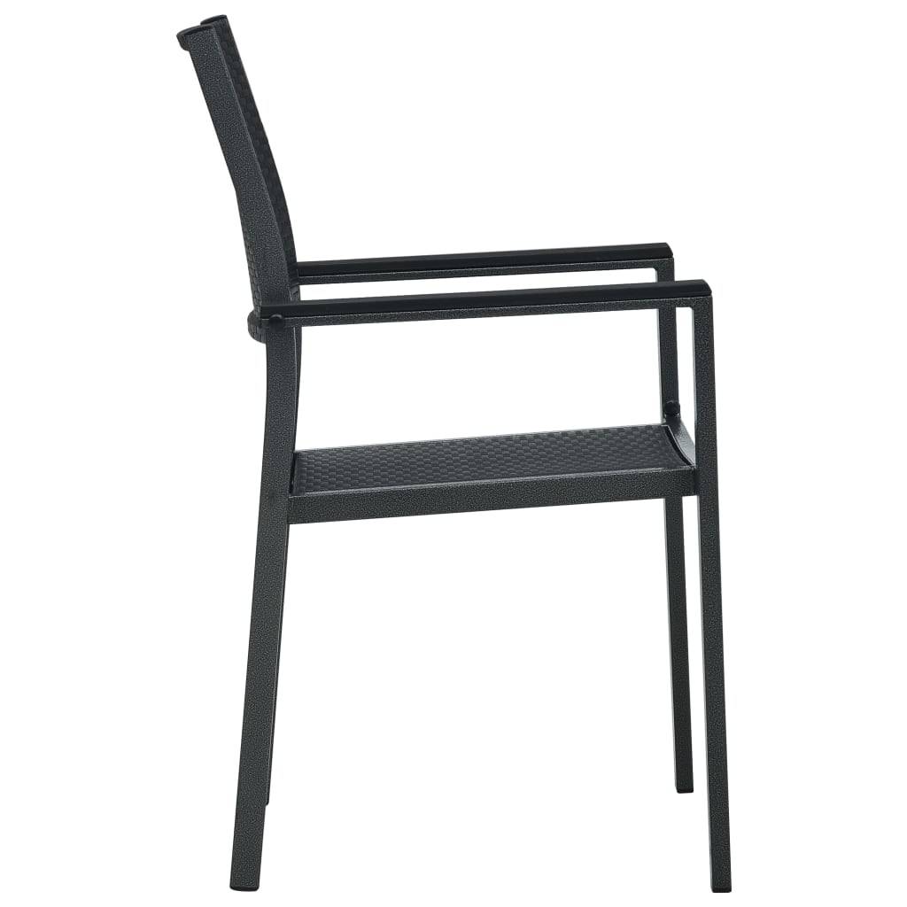 vidaXL Gartenstühle 4 Stk. Schwarz Kunststoff Rattan-Optik