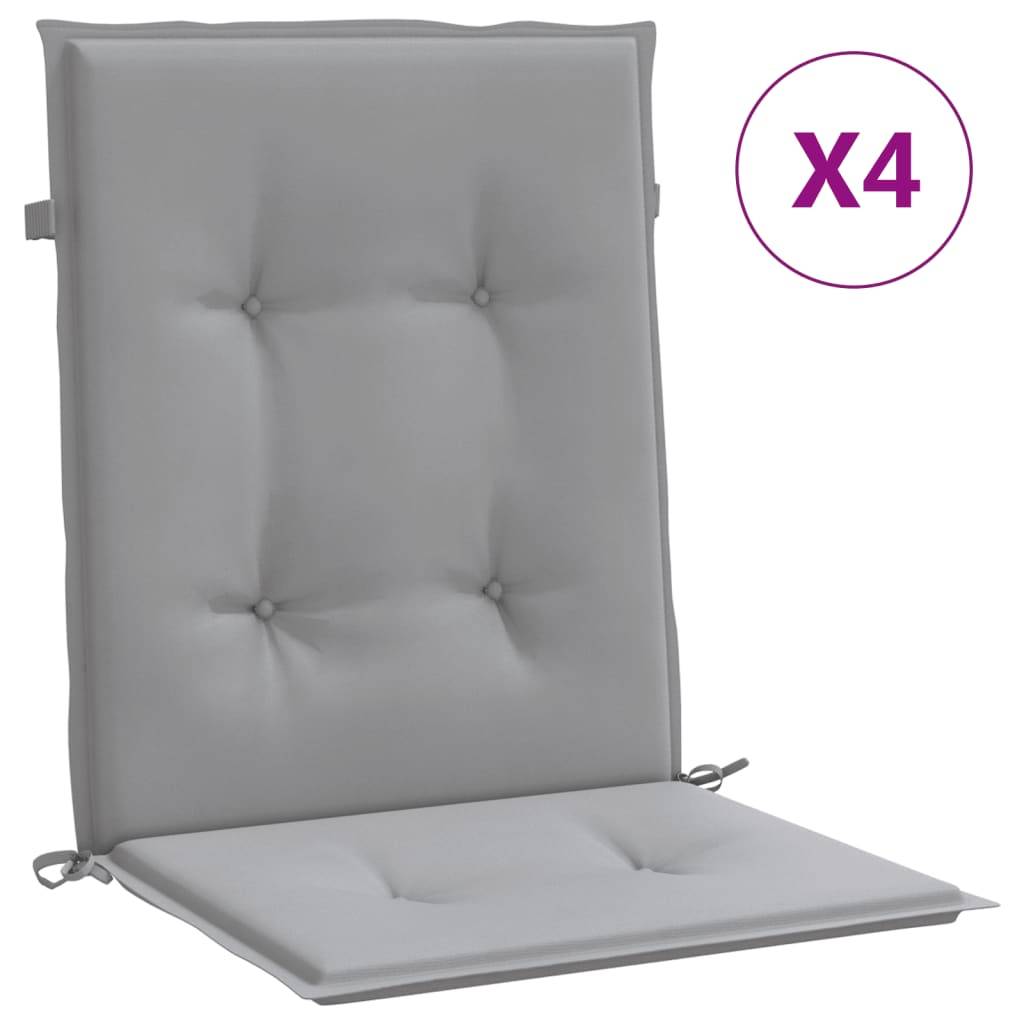 vidaXL Gartenstuhlauflagen für Niedriglehner 4 Stk. Grau Oxford-Gewebe