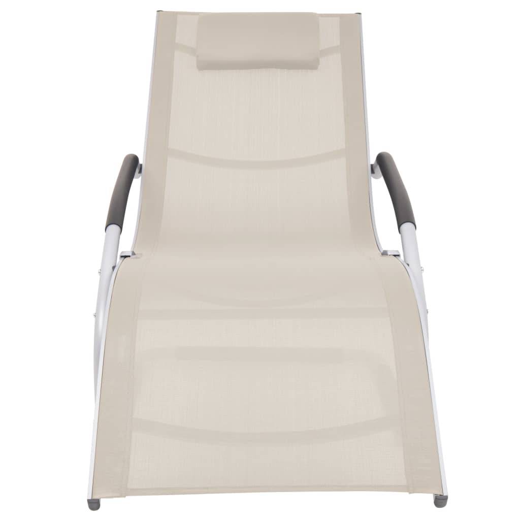 vidaXL Sonnenliege mit Kissen Aluminium und Textilene Creme