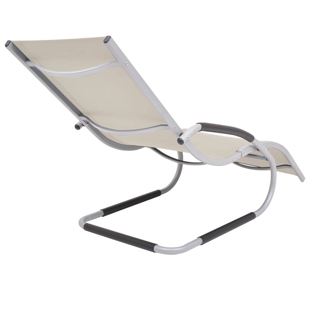 vidaXL Sonnenliege mit Kissen Aluminium und Textilene Creme