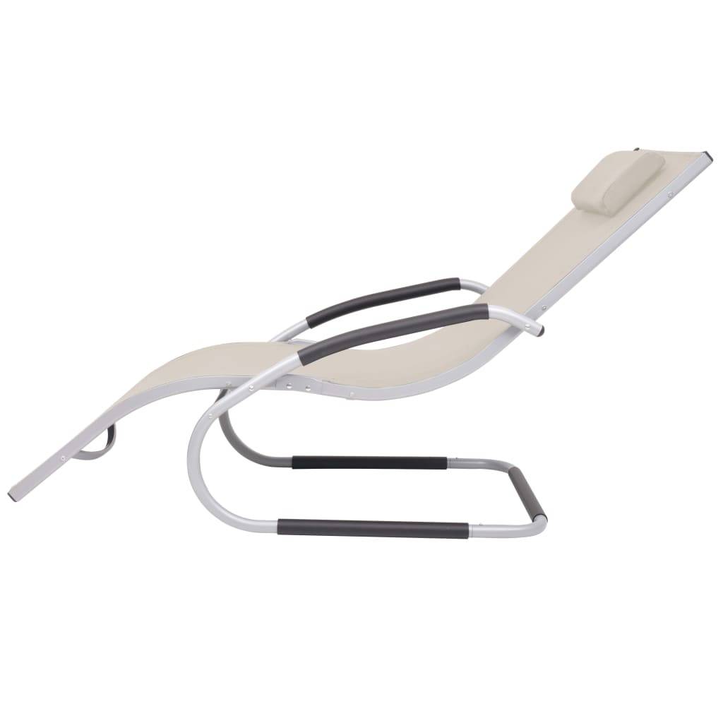 vidaXL Sonnenliege mit Kissen Aluminium und Textilene Creme