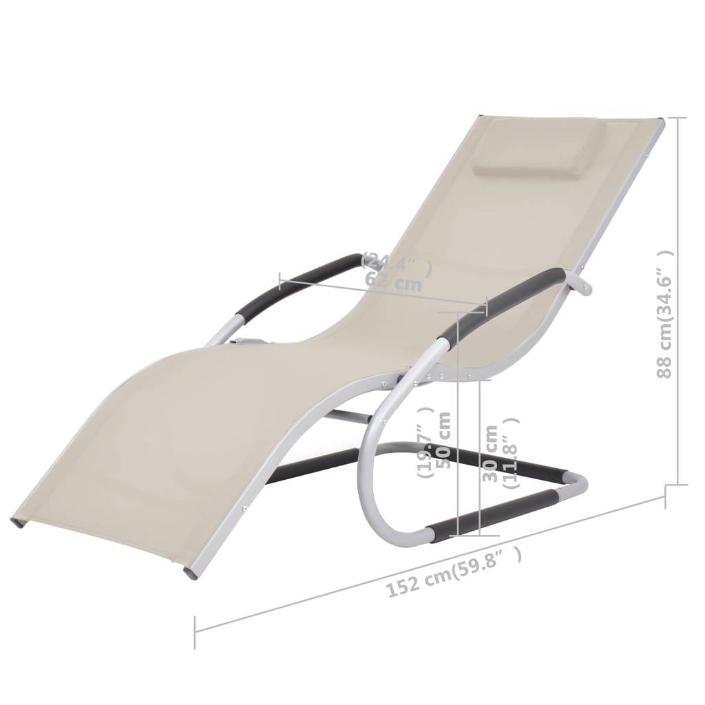 vidaXL Sonnenliege mit Kissen Aluminium und Textilene Creme