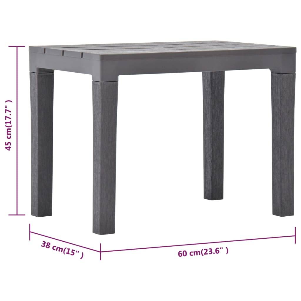 vidaXL Gartentisch mit 2 Bänken Kunststoff Braun