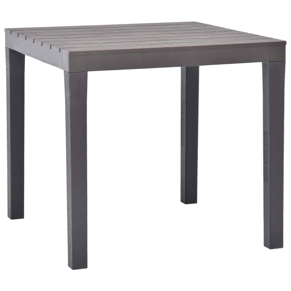 vidaXL Gartentisch mit 2 Bänken Kunststoff Braun