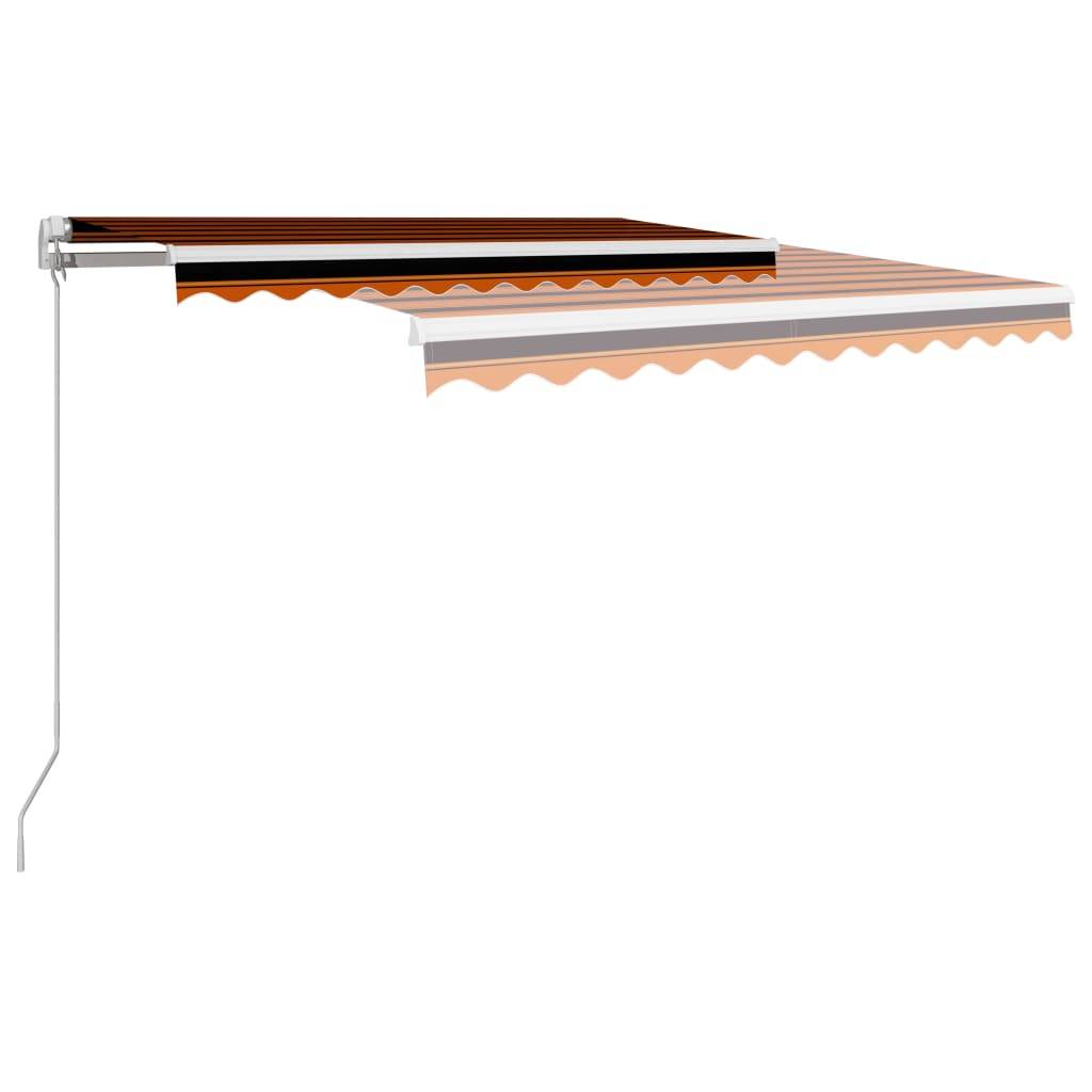 vidaXL Einziehbare Markise Handbetrieben 350 x 250 cm Orange und Braun