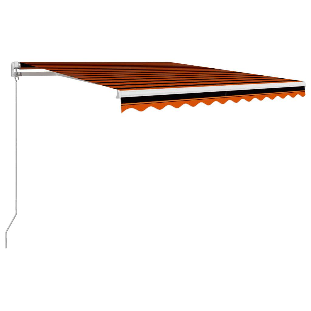 vidaXL Einziehbare Markise Handbetrieben 350 x 250 cm Orange und Braun