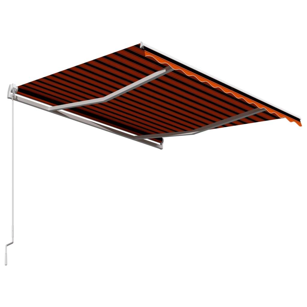 vidaXL Einziehbare Markise Handbetrieben 350 x 250 cm Orange und Braun