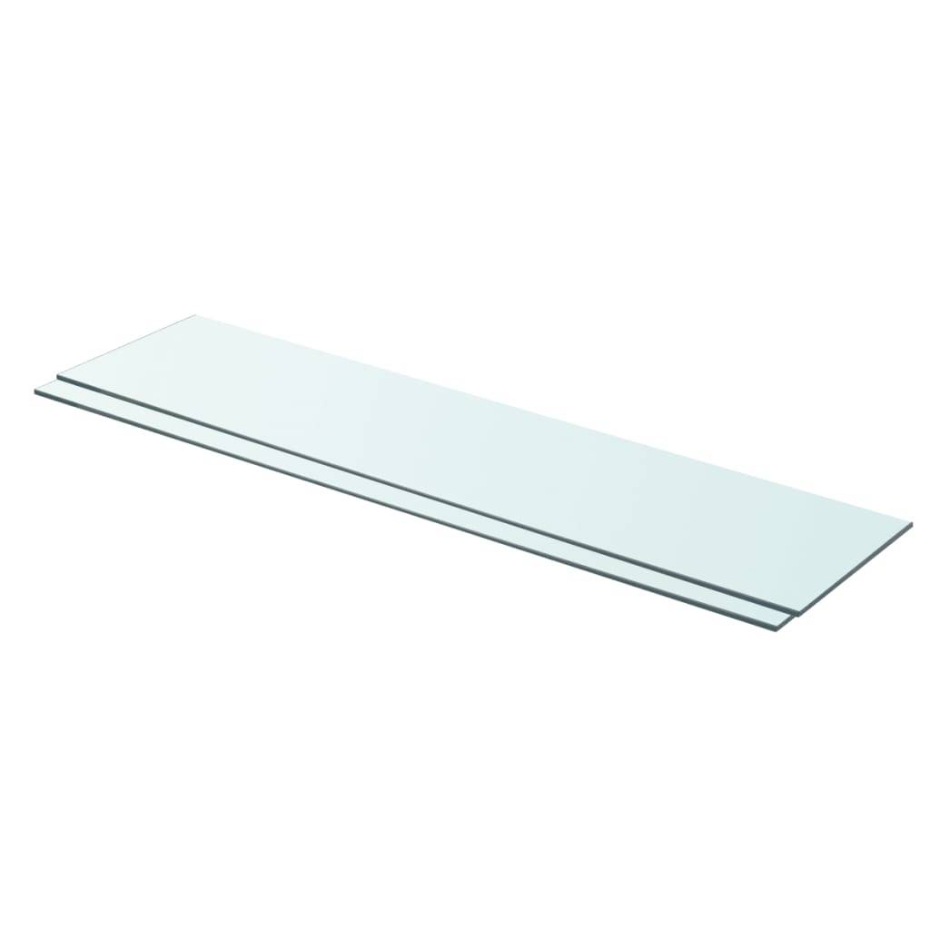 vidaXL Regalböden 2 Stk. Glas Transparent 90x20 cm