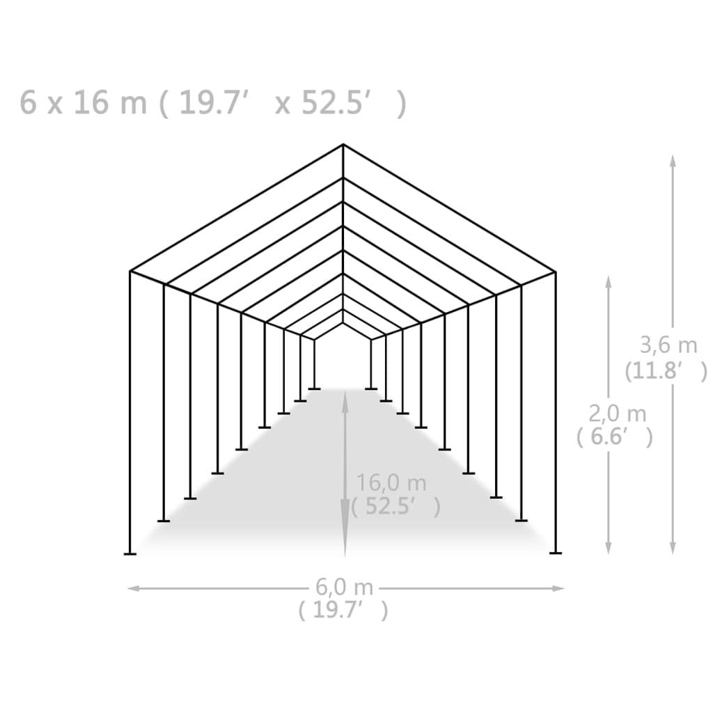 vidaXL Partyzelt PE 6x16 m Weiß