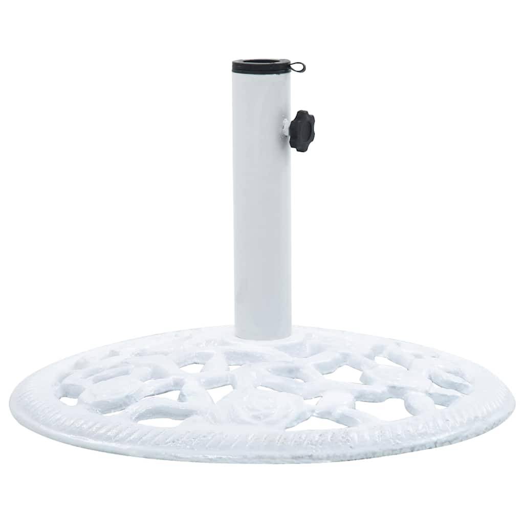 vidaXL Sonnenschirmständer Weiß 12 kg 48 cm Gusseisen