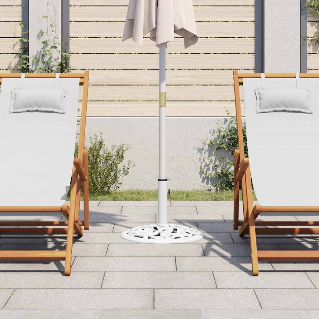 vidaXL Sonnenschirmständer Weiß 12 kg 48 cm Gusseisen