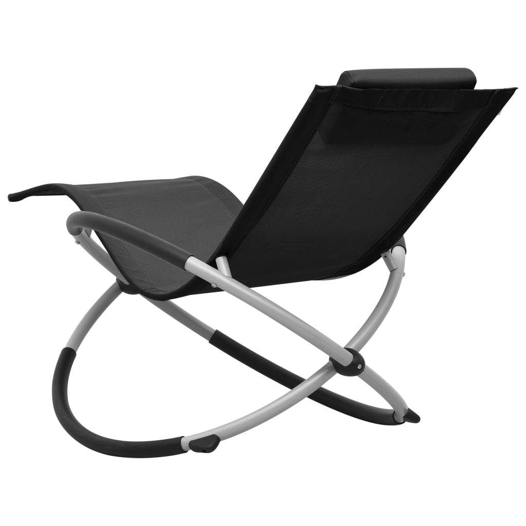 vidaXL Kinder-Sonnenliege Stahl Schwarz