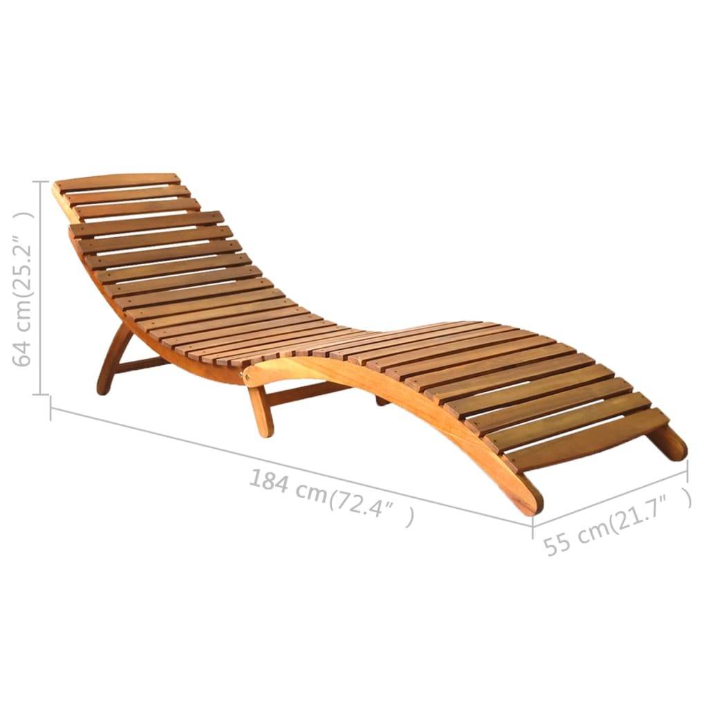 vidaXL Sonnenliege Massivholz Akazie Braun
