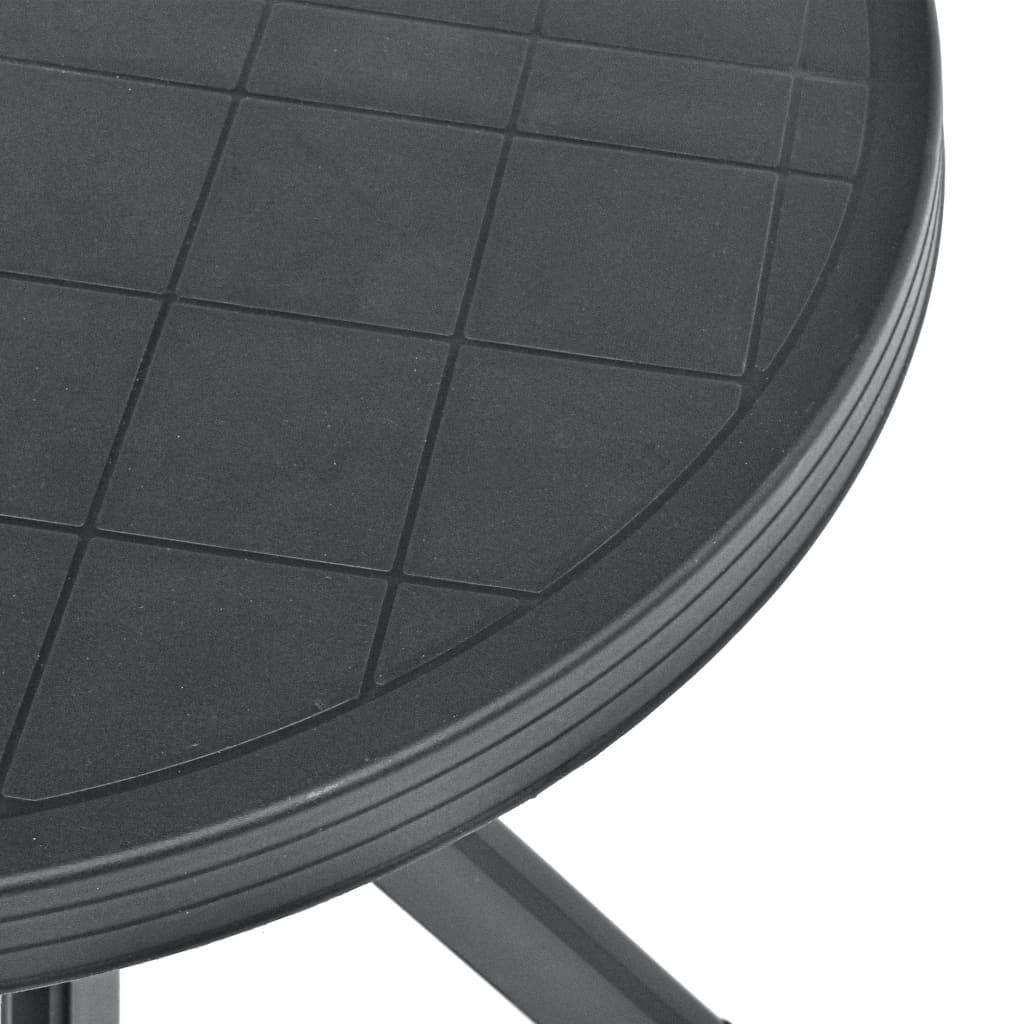vidaXL Bistrotisch Anthrazit Ø70 cm Kunststoff
