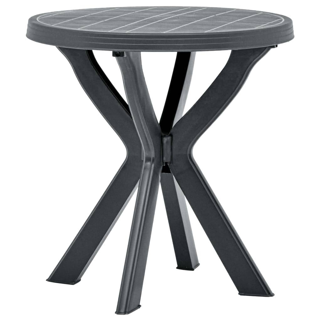 vidaXL Bistrotisch Anthrazit Ø70 cm Kunststoff
