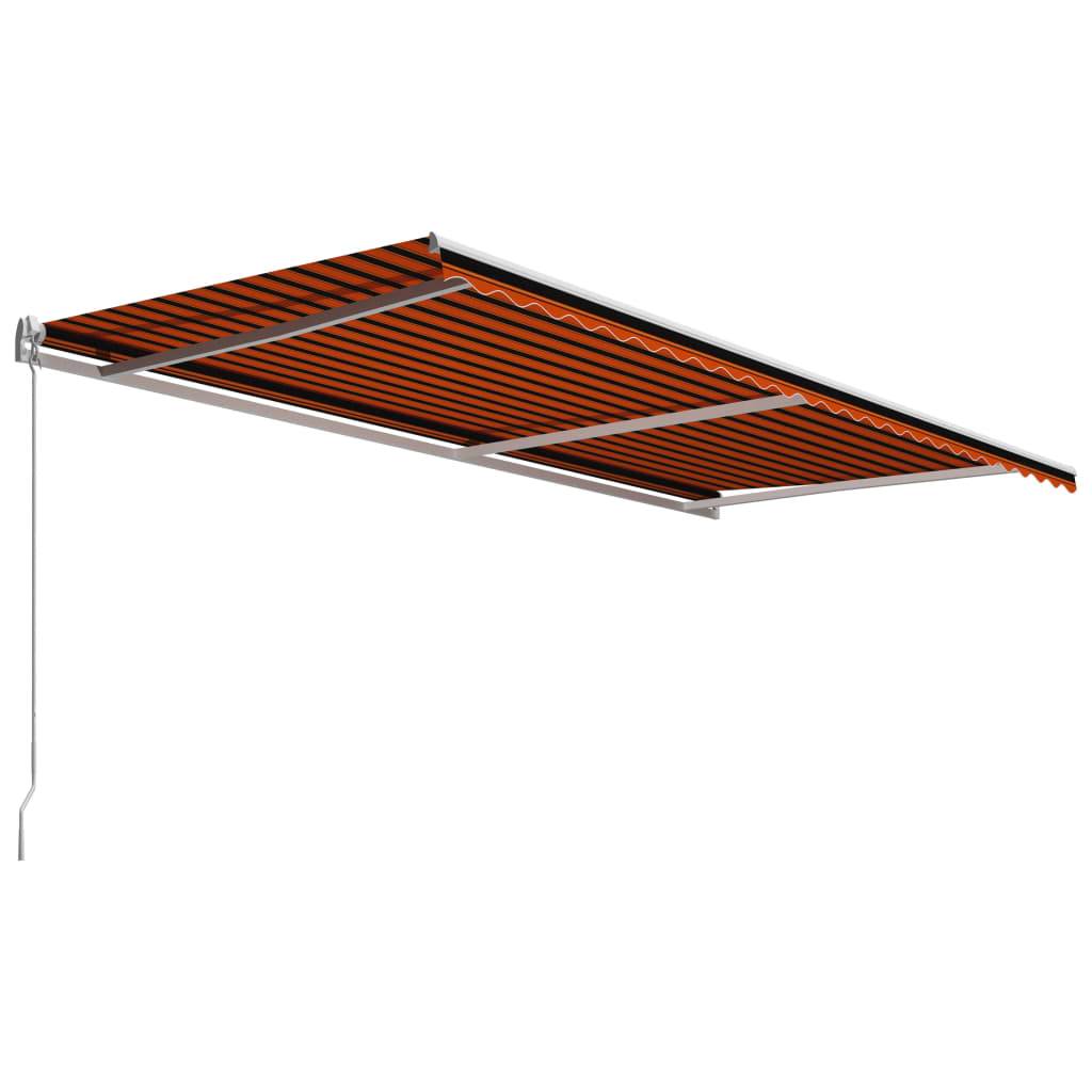 vidaXL Einziehbare Markise Handbetrieben 600 x 300 cm Orange und Braun