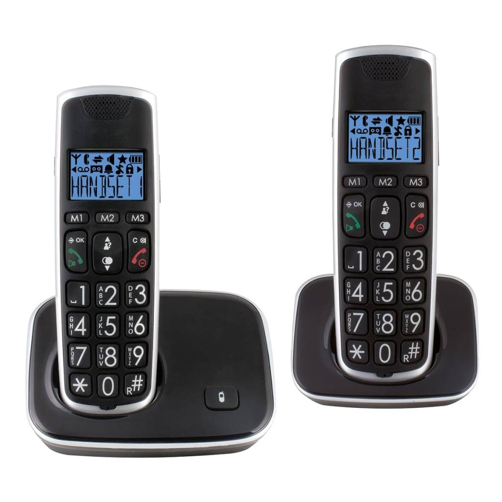Profoon Dect Telefon mit großen Tasten Twin PDX-2728 Schwarz