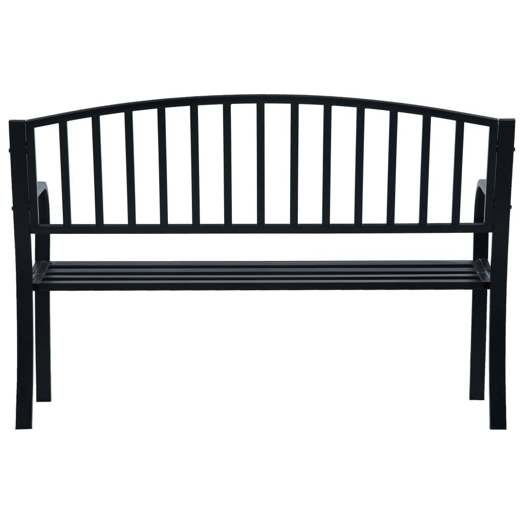 vidaXL Gartenbank 125 cm Schwarz Stahl