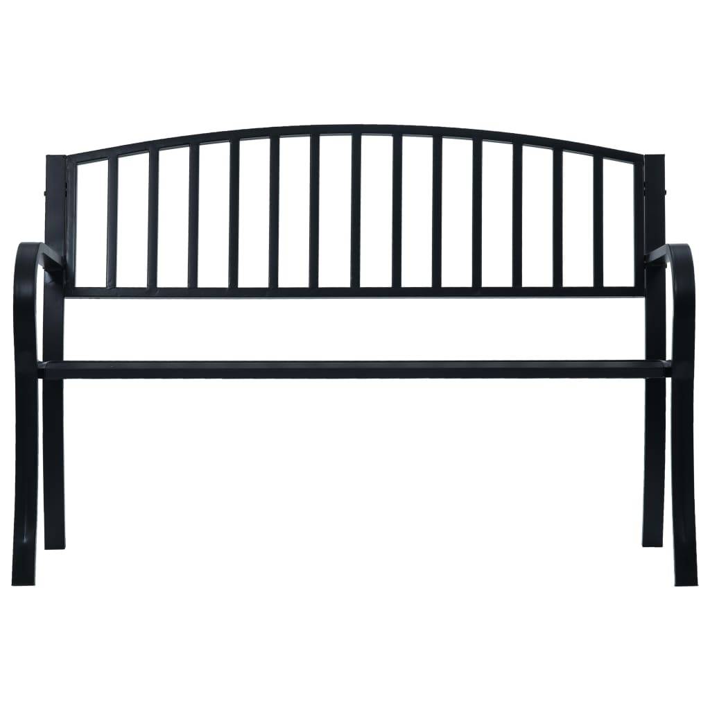 vidaXL Gartenbank 125 cm Schwarz Stahl