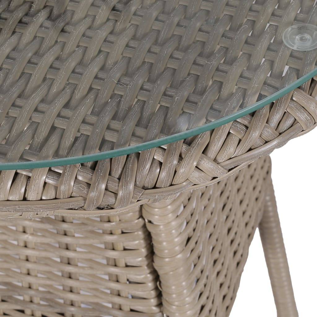 vidaXL 3-tlg. Bistro-Set mit Kissen Poly Rattan Braun