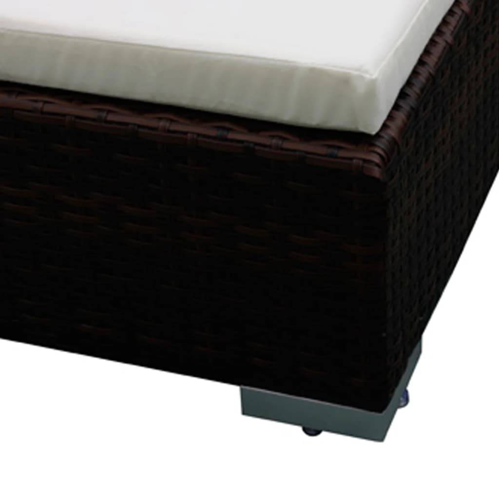 vidaXL 8-tlg. Garten-Lounge-Set mit Auflagen Poly Rattan Braun
