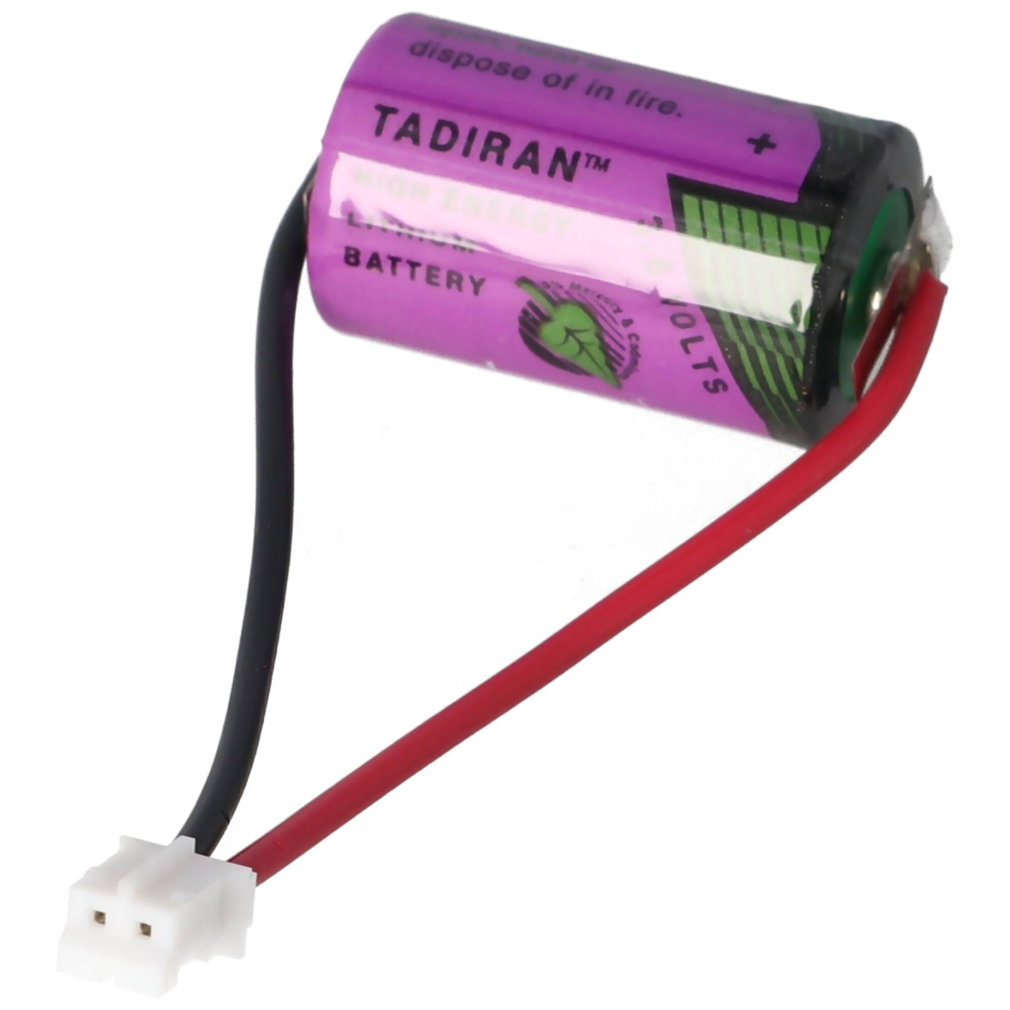 Ersatzbatterie passend für die Testo Datenlogger 175-T3, 175-H1, 175-H2, 175-S1, 175-S2 Batterie, 1/2AA 3,6 Volt mit Kab