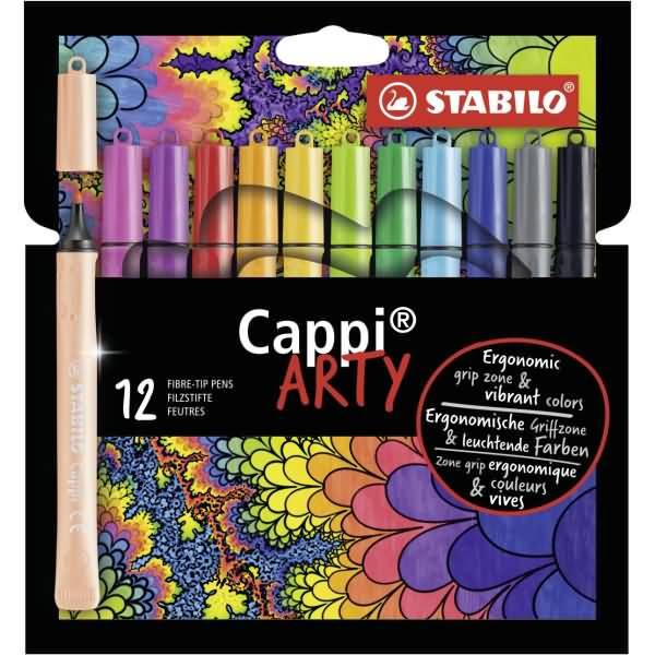Filzstift mit Kappenring Cappi Arty Etui VE=12 Farben