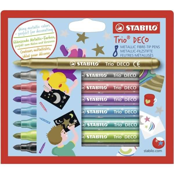 Fasermaler Trio Deco Etui VE=8 Farben