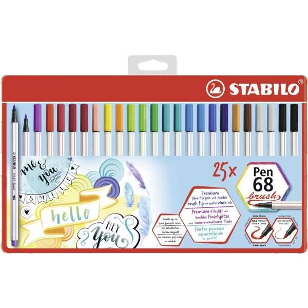 Premium-Filzstift mit Pinselspitze Pen 68 brush Etui VE=25 Stück / 19 Farben