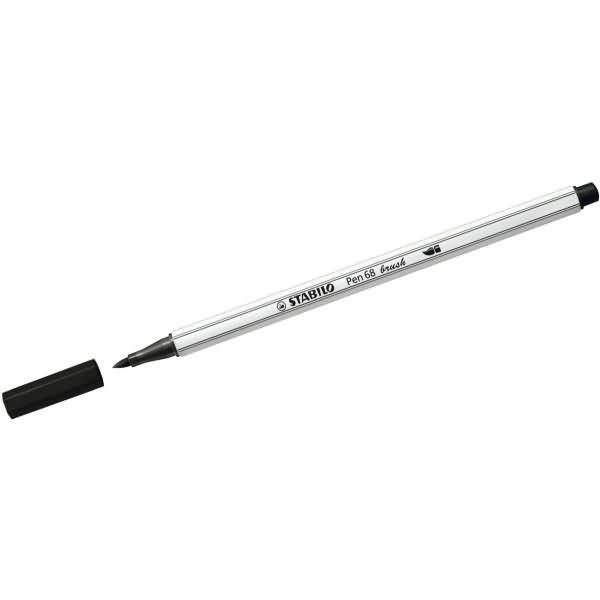 Premium-Filzstift mit Pinselspitze Pen 68 brush schwarz