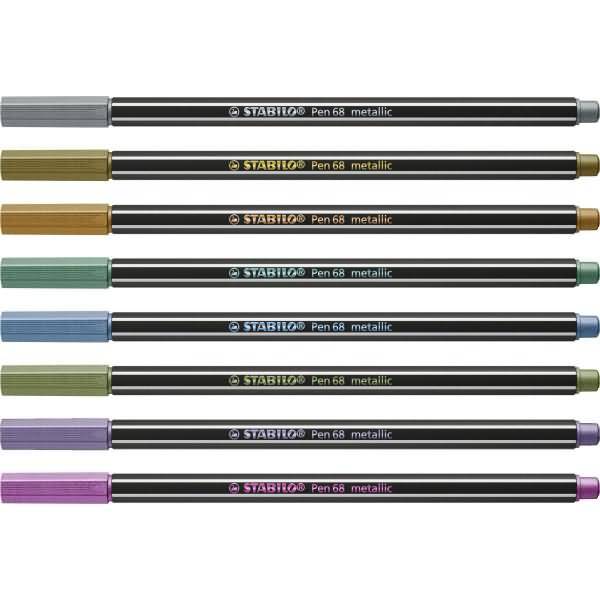Premium-Filzstift Pen 68 metallic 1,4mm (M) Metalletui VE=8 Farben