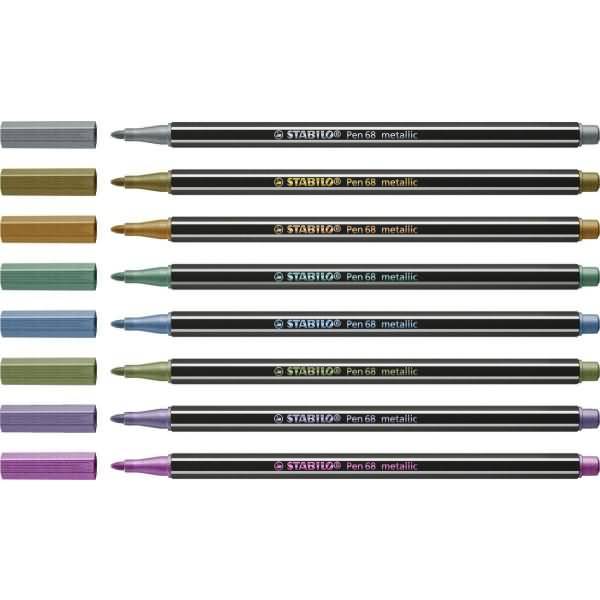 Premium-Filzstift Pen 68 metallic 1,4mm (M) Metalletui VE=8 Farben