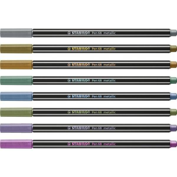 Premium-Filzstift Pen 68 metallic 1,4mm (M) Metalletui VE=8 Farben