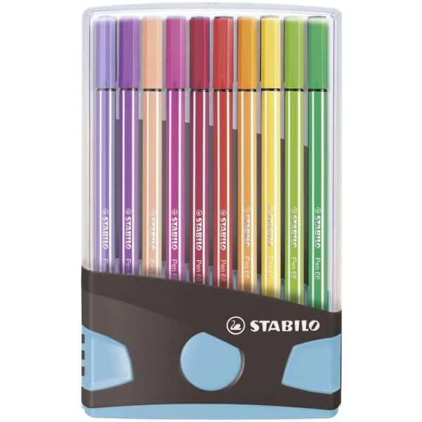 STABILO Pen 68, Medium, 20 Farben, Mehrfarbig, Rundspitze, 1 mm, Mehrfarbig