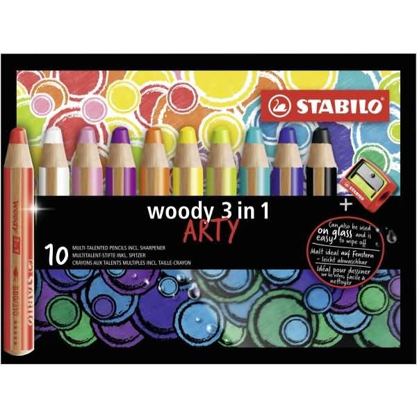 Multitalent-Stift woody 3 in 1 Arty Etui VE=10 Farben