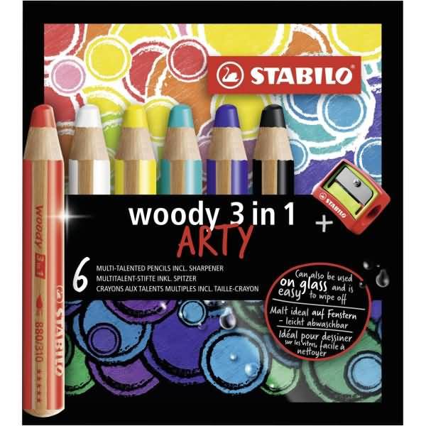 Multitalent-Stift woody 3 in 1 Arty Etui VE=6 Farben