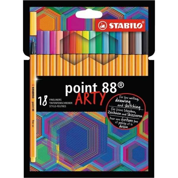Fineliner point 88 Etui Arty VE=18 Farben